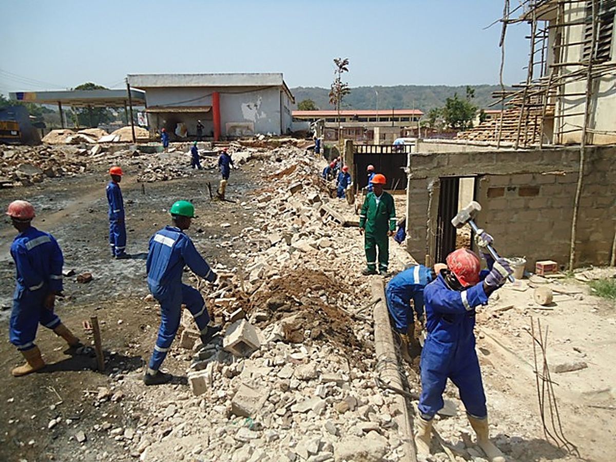 DEMOLITION OF OLD WALL IN PROGRESS