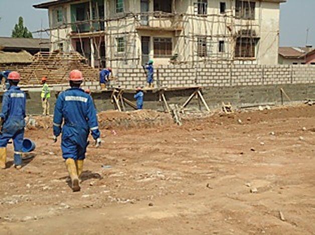 CASTING OF DRAINAGE SLABS IN PROGRESS