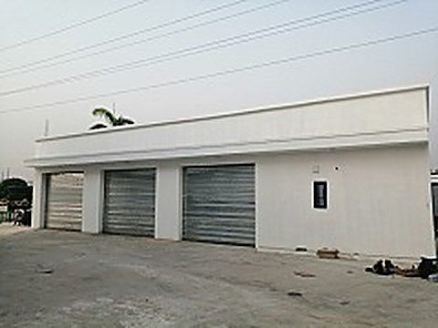 Side view of station building